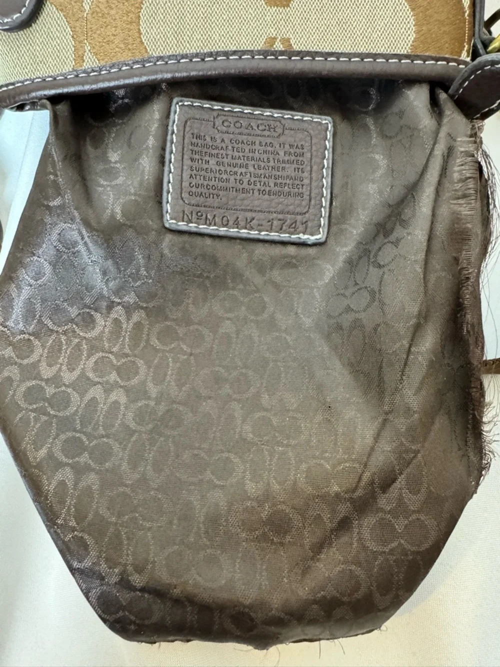Coach Signature Swingpack Crossbody Bag Brown
